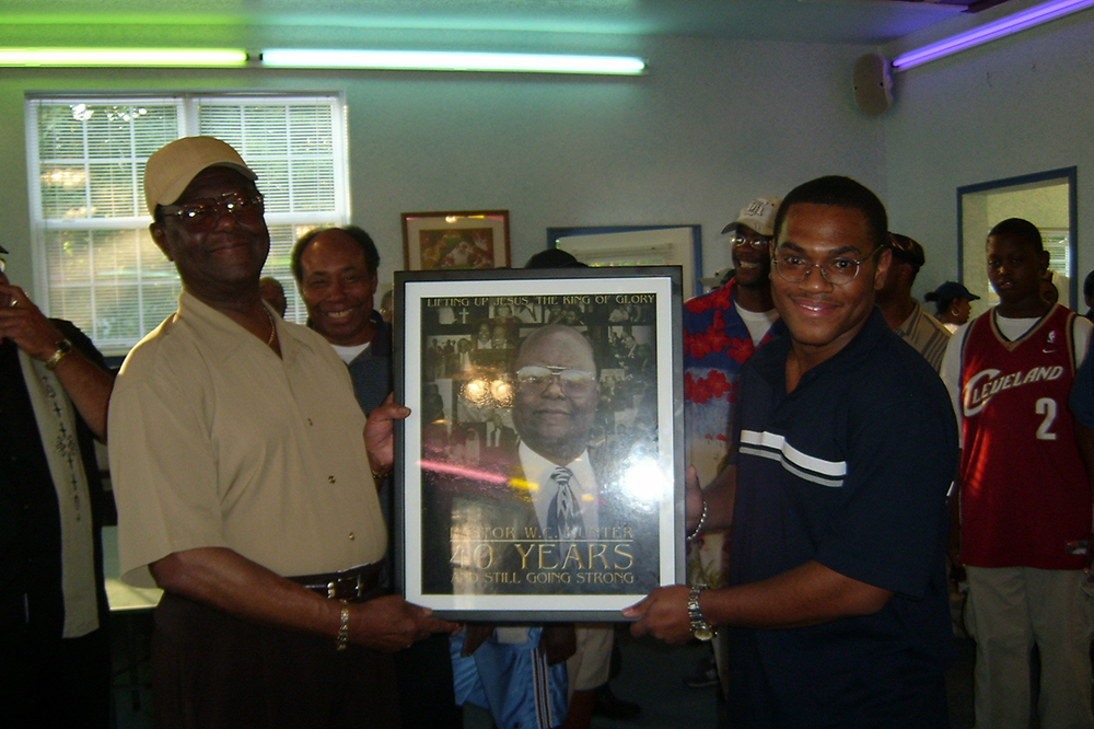 Thomas Hubbard with Pastor W.C. Hunter